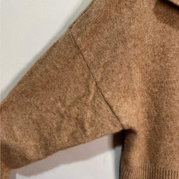 Reformation Cashmere Polo Sweater in
Camel Tan - Picture 4 of 6